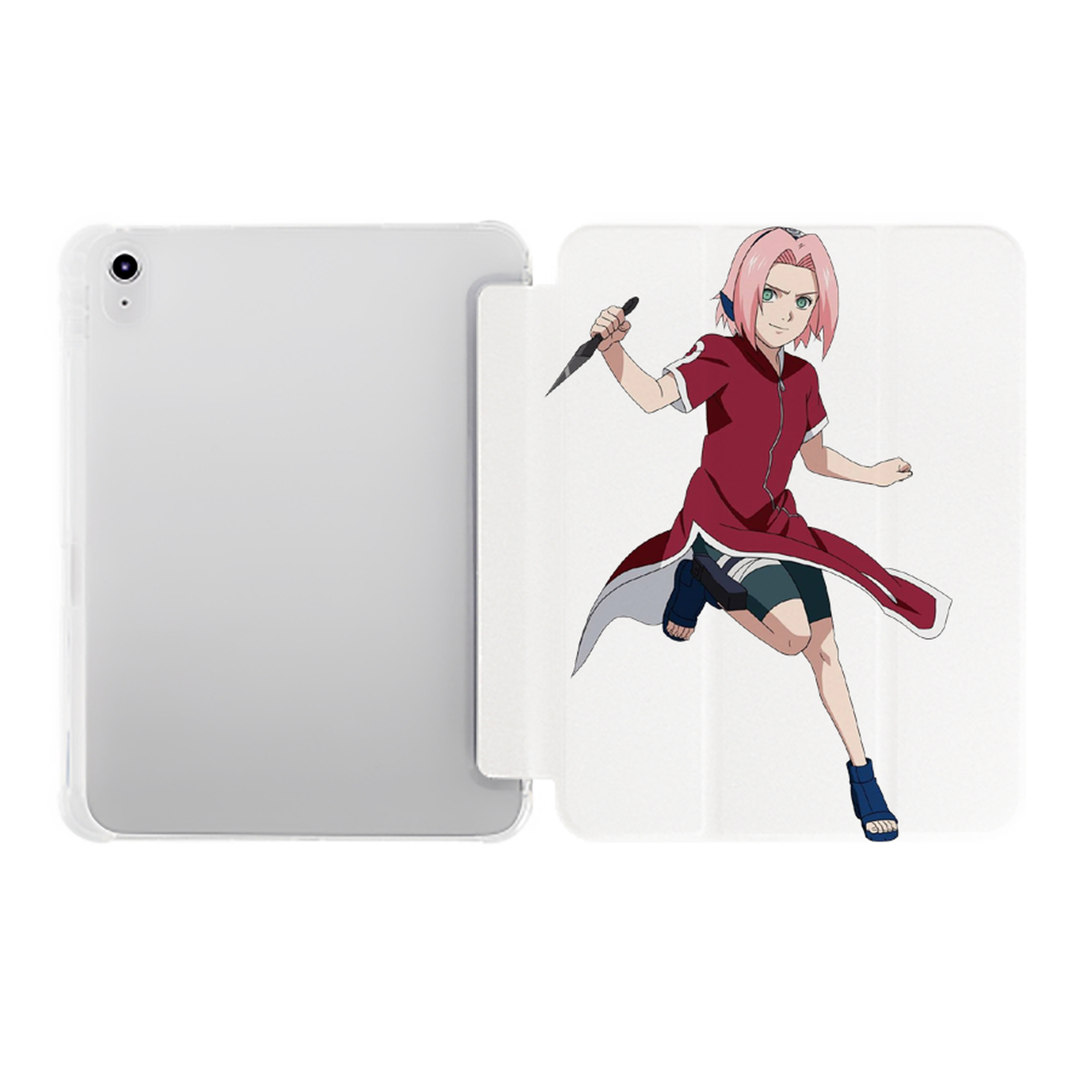 （画像用） NARUTO -ナルト- 春野サクラ Haruno Sakura IPad ケース ペン収納付き 三つ折りスタンド PUレザー×シリコン 対応機種9.5/10.5/10.9インチ